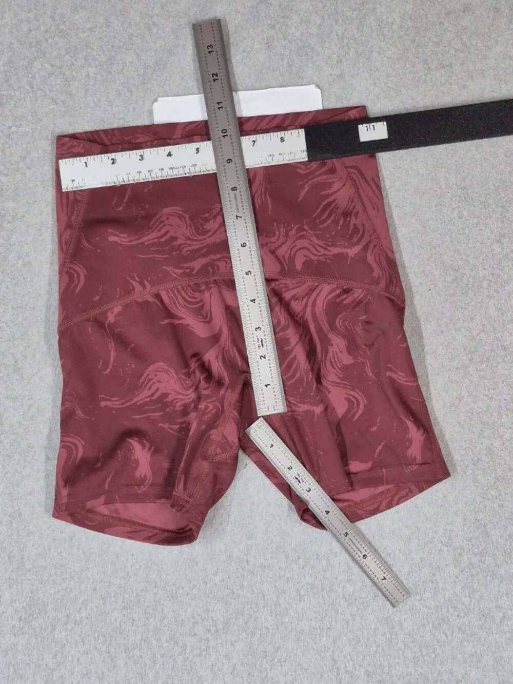 Gymshark Women Activewear Shorts S Red Tie Dye Power High Rise Ruched 3.5